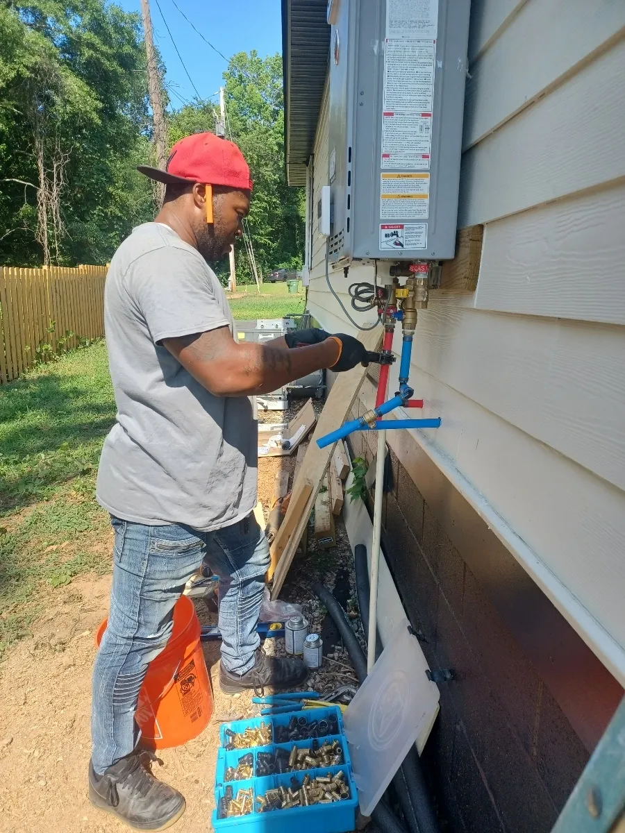 Plumber working