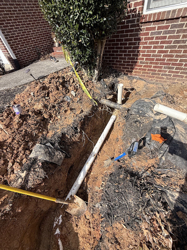 Hydro jetting an underground drain line in Atlanta